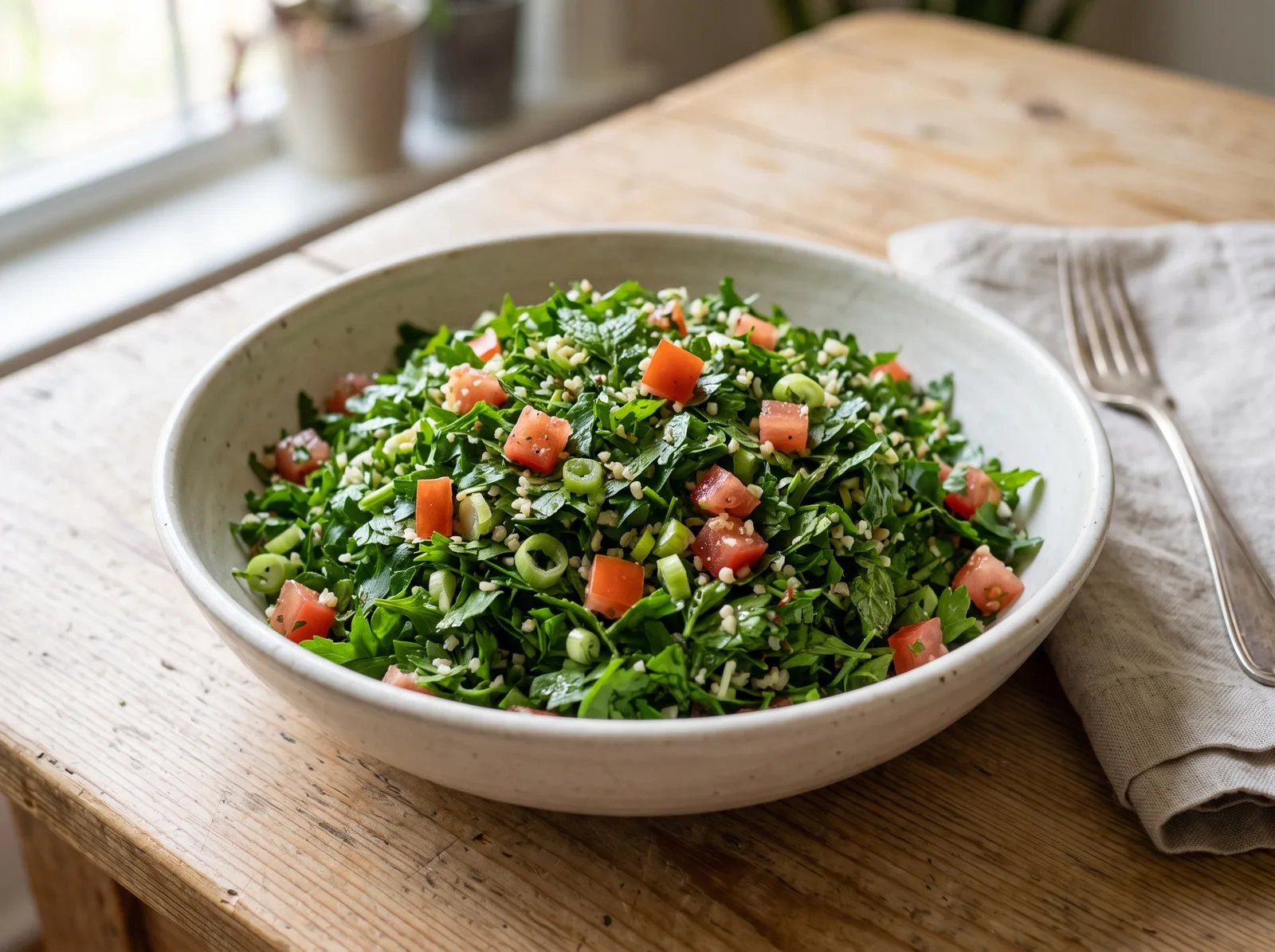 Tabbouleh z bulguru i natki — klasyczny przepis